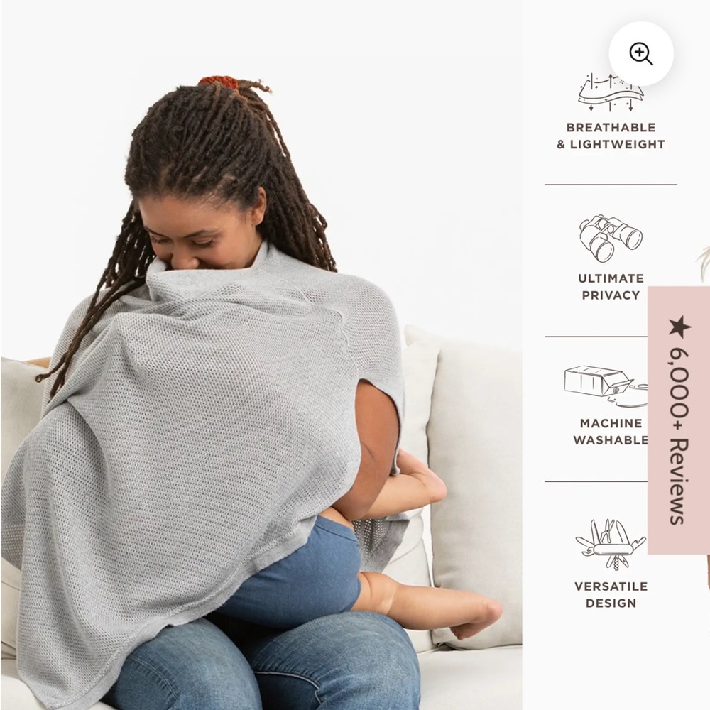 Light Gray Nursing Cover / Baby Blanket
